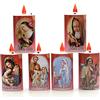 Holyart Lumino Eco-Elettrico in Carta 70 GG Colore Rosso, Madonna di Lourdes