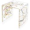 Iplex Design iPLEX - Tavolino Design Anni '80 in plexiglass Tagliato a Laser, Schizzo Artistico colorato, Dim. 40x40x40 cm Made in Italy - a
