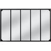 IDMarket - Specchio in Vetro a 5 Strisce di Design Industriale 140x84 cm