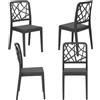 REDÒKASA Set 4 sedie in polipropilene PENELOPE, MADE IN ITALY, impilabile, resistente ai raggi UV, design moderno, ideale per sala da pranzo, cucina, sala d'attesa, bar, ristoranti o giardino (Antracite, 4)