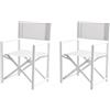 XONE Coppia Sedie Regista Pieghevole Allen Deluxe Bianco | Poltrone Regista in Alluminio, 2 Pezzi