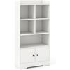 GIANTEX Libreria a 5 Ripiani, Scaffale con 5 Cubi Aperti e Armadio a 2 Porte, Libreria Autoportante con Kit Antiribaltamento per Soggiorno, Camera da Letto e Studio, 60 x 29,5 x 120 cm, Bianco