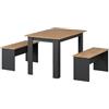 Vicco Set di tavoli da pranzo Sentio, Antracite/Rovere dorato, 112 x 73.6 cm con 2 panche, adatto come set da pranzo per piccoli spazi e cucine