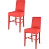 t m c s Tommychairs - Set 2 sgabelli bassi moderni modello Luisa per cucina e bar, struttura in legno di faggio colore rosso, Seduta e Schienale Imbottiti e Rivestiti in pelle artificiale colore rosso