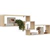 KUBUTKU Scaffale a muro decorativo a 3 ripiani, 158 x 53 x 18 cm, design scandinavo e moderno, per soggiorno, cucina, studio, camera da letto, bagno, libreria (Sonoma)