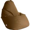 Avalon Puff Poltrona Sacco Grande Bag L Mamba 80x80x125cm - 300 Litri Made in Italy in Finta pelle Imbottito per Ambiente Interno ed Esterno Colore Nocciola