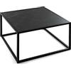 LIFEZEAL Tavolino da Salotto, Tavolino Basso Quadrato, Tavolino da Caffè, Gambe in Acciaio, con Effetto di Marmo, Max 45kg, per Soggiorno, Montaggio Semplice, Stabile, Robusto, 70x70x40 cm, Nero