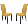 Liberoshopping Sedia con seduta in tessuto e gambe in legno verniciato DENVER Set 2 pz (Giallo)