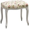 Pieffe Mobili Pouf Sedia in Legno Stoffa, Faggio, Bianco, 40 X 30 X 45 cm