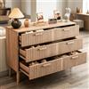Julyue Cassettiera a 6 cassetti, design scandinavo, effetto legno naturale, con staffa di sicurezza e spazio per robot aspirapolvere, 100 x 34 x 73 cm, ideale per soggiorno e camera da letto.
