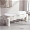 Ya-Home Cassapanca Pouf Panca Contenitore Panca Fondo Letto Cassapanca Contenitore in Pelliccia Sintetica per Camera da Letto/Soggiorno, Bianco,114cm