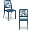 REDÒKASA Set 2 sedie in polipropilene MEDEA, MADE IN ITALY, impilabile, idrorepellente, resistenza raggi UV, design moderno per sala da pranzo, cucina, sala d'attesa, bar, ristoranti, giardino (Petrolio, 2)