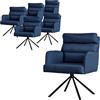 ML DESIGN modern living ML-Design Set di 6x Sedie da Pranzo Girevole Blu Scuro Sedia da Soggiorno con Braccioli e Schienale Poltroncina Posizione Auto Poltrona Sedia Imbottita con Cuscino e Rivestimento in Poliestere