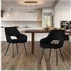STOOLINK Sedie Sala da Pranzo Set di 2, Sedie da Sala da Pranzo dal Design Moderno, Sedia da Pranzo in Velluto, Sedia da Cucina Imbottita con Schienale Ritagliato per Cucina, Soggiorno - Nero