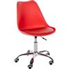 CLP Sgabello da lavoro Laflin I Sedile imbottito con rivestimento in similpelle I Su rotelle, regolabile in altezza e girevole, Colore:rosso