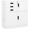 vidaXL Armadio per Ufficio Bianco 90x40x102 cm in Acciaio