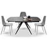 PAZZO DESIGN Tavolo Allungabile Alexia Long, Piano in Ceramica Grigio Grafite, Gambe in Metallo Antracite, 140 x 90 x h78 cm - id_2060