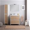 Kiamami Valentina - Mobile Con Lavabo A Terra 100 Cm Bianco Con Frontale Rovere | Laguna