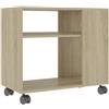 vidaXL Tavolino Rovere Sonoma 70x35x55 cm in Legno Multistrato