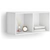 Mobili Fiver, Pensile X 70 Senza Anta, Bianco Frassino, Nobilitato, Pensile per Ingresso, Soggiorno, Ufficio, Made in Italy