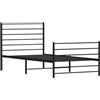 vidaXL Giroletto con Testiera e Pediera Metallo Nero 90x200 cm