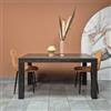 icreo Tavolo allungabile moderno BACCO rovere scuro CM 160X90x75 allungabile*ARRIVA MONTATO*GUIDE ROBUSTE