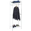 Relaxdays Stand appendiabiti SANDRA con mensola inferiore per scarpe, metallo HxLxP: 166 x 60,5 x 38 cm, bianco-grigio