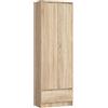 AKORD | Libreria per ufficio CLP 60 cm 1 cassetto e 2 ante | Libreria Chiusa | Porta Libri | Mobile Moderna con Ripiani | Salvaspazio | Librerie da Terra | Rovere Sonoma Frontale