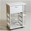 MASLEGNO Carrello in faggio portafrutta portapane portabottiglie h.85 cm 59x39 cm (bianco)