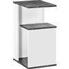 HOMCOM Comodino con Ripiano Aperto in Truciolato, Comodino Moderno dal Design Irregolare, 35x29.5x60cm, Grigio e Bianco