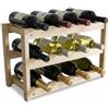 Mottiwood Porta Bottiglie di Vino, Cantinetta per il vino 12 Bottiglie, Scaffale Bottiglie 3 Piani, 100% Legno Faggio, 42,5 x 22 x h 28cm, Made in Italy