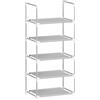 WOLTU Scarpiera, Porta Scarpe a 5 Livelli, Scaffale Stretto per Corridoio/Soggiorno/Corridoio, Struttura in Metallo, Ripiani Compatti e Rimovibili, 41x28x89cm, Grigio