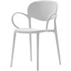 Connubia 4 Sedie con braccioli Abby CB2192 Colore Bianco Ottico Opaco P94