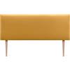 DHOME Testiera Imbottita in Similpelle o Tessuto AQUALINE Liscia con Gambe - Letto di Lusso (135x105cm con Gambe per Letti 120/135/140, Similpelle Senape)