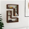 HaoChrymec Mensole da Parete 2 Pezzi, Libreria da Parete, Cubotti da Parete, Scaffali Sospesi in Legno Rovere Marrone, Design Moderno per Soggiorno o Camera, Legno Multistrato, 50 x 15 x 50 cm