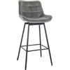 CLP Sgabello da bar Weston con schienale, girevole 180° e ritorno automatico. Seduta imbottita, struttura stabile in metallo Colore grigio Materiale Velluto