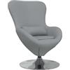 vidaXL Poltrona uovo Grigio chiaro 63 x 73 x 90 cm Tessuto, Soggiorno, Sedia a Uovo Moderna, Lounge Contemporanea, Seduta Ergonomica, Arredamento di Lusso per Rilassarsi