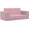 vidaXL Divano per Bambini 2 Posti Rosa in Morbido Peluche