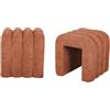 sweeek Set 2 Pouf contemporanei in Tessuto Arancione - 40x38x40 cm