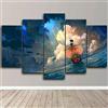 IIIUHU Immagini da Parete 5 Pezzi Quadro su Tela Nave One Piece Anime 5 Pezzi Stampa su Tela in TNT XXL Moderni Quadri 150X80Cm per Camera da Letto Decorativa Soggiorno Parete Casa Decor Arte