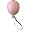 generico Palloncino in Ceramica da Parete, Fatto a Mano, da Appendere, 18 cm (Rosa)