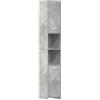 vidaXL Armadio da Bagno Arredo Stipo Stipetto Scaffalatura Sottolavabo Mobile Mobiletto Scaffale Armadietto Grigio Cemento 30x30x183,5cm in Tecnico