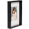 BD ART A4, 21 x 30 cm Box Cornice Portafoto con Passepartout 13 x 18 cm, Nero