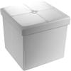 MAURY'S IL NUMERO UNO DEL RISPARMIO Maury's Pouf Contenitore Imbottito Quadrato, Dimensioni 40x40 cm, Funzionale e Elegante per il tuo Arredamento. (Bianco)