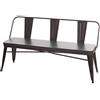 Mendler Panca Tre posti Design Industriale HWC-H10 Acciaio Verniciato Ecopelle - Grigio