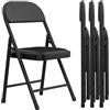 PIPIPOXER Set di 4 sedie pieghevoli con struttura in metallo, seduta e schienale imbottiti, sedie da evento, set per casa, ufficio, camera degli ospiti, sala conferenze, colore nero