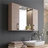 Kiamami Valentina - Specchio Bagno Contenitore 77Cm 2 Pensili Rovere Fumo