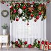 Odot Natale Tende Semi Trasparenti per Interni, Stampa 3D Tenda Voile con Tasca per Asta Tenda Filtranti Finestra 2 Pannelli Tende Camera da Letto Moderna (W 132 x H 241cm,Pigne C)