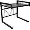 homewell Scaffalatura per microonde a 2 livelli, espandibile per lunghezza regolabile, moderno supporto per microonde in acciaio al carbonio, con gancio mobile per organizer da cucina (set da 1