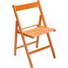 Marvin Sedia in Legno Pieghevole Birreria Colorata Interno o Esterno Salvaspazio Richiudibile da Campeggio Giardino Cucina Legno Massello Di Faggio (1, Arancione)